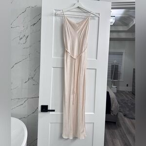 Shonna Joy Elegant Cream Spaghetti Strap Dress